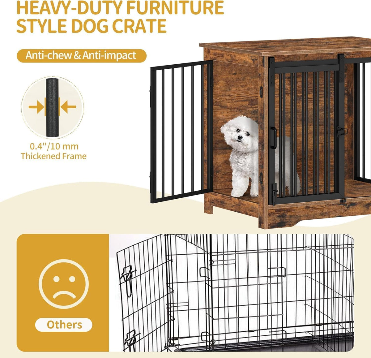27.2" Dog Crate Furniture with Barn Door. Everyday comfort that fits naturally into your space.