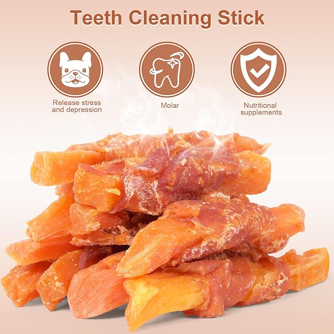Chicken Wrapped Sweet Potato Dog Treats, Puppy Training Snacks, Rawhide Free 2lb