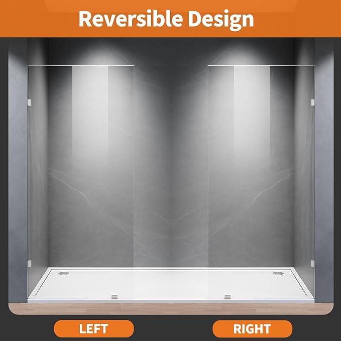 Shower Glass Panel, 28.5" W x 78.75" H Fixed Shower Screen Panel