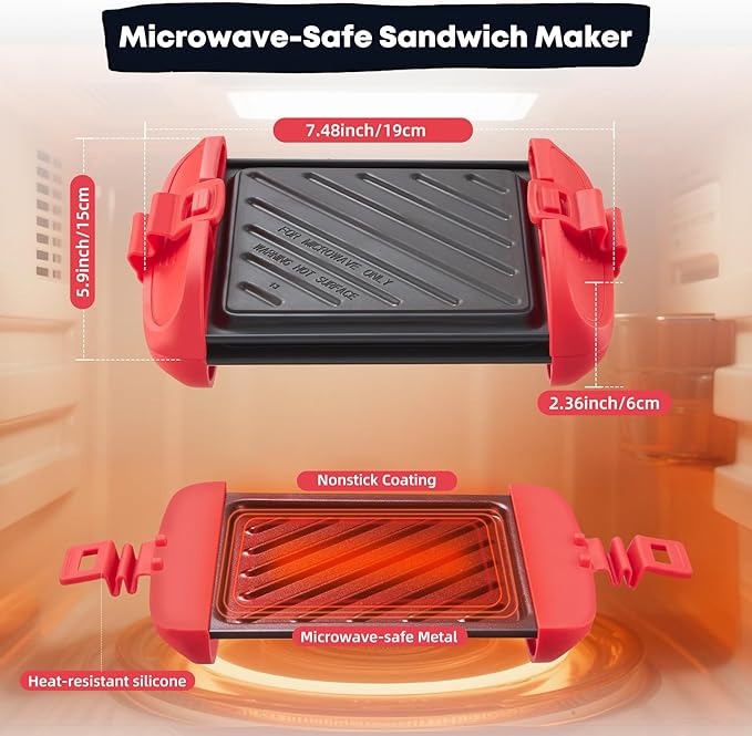 Microwave Sandwich Maker, Microwave Toastie Maker, Snack Maker & Panini Press