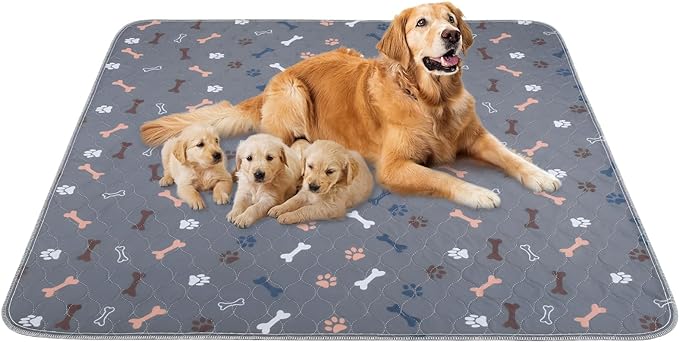 Washable Pee Pad for Dogs, 1 Pack Extra Large Puppy Pads, 72"x72" | Super Absorbent, Waterproof & Leakproof, Non-Slip Bottom, Machine Washable, For Floors, Beds, Couches, Crates, Carpets, Cars
