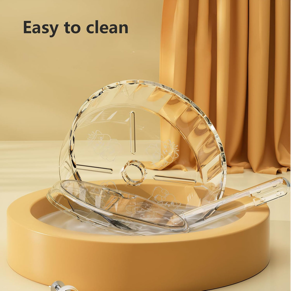 Silent Hamster Wheel – 7 Inch Syrian Hamster Running Wheel, Anti-Skid & Height Adjustable, Easy to Clean (7.1inch)