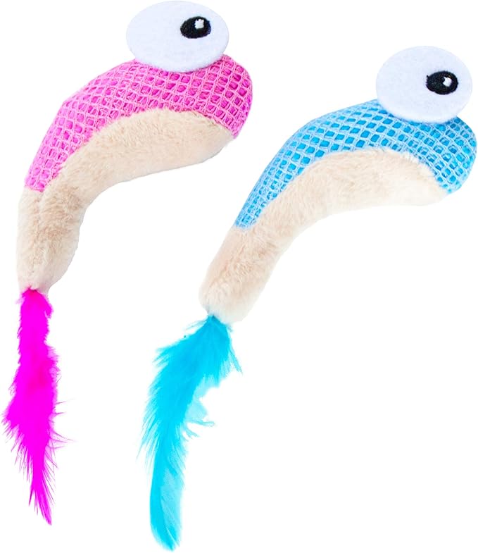 Catstages Petstages Dental Shrimpies Catnip Cat Chew Toy - 2 Pack