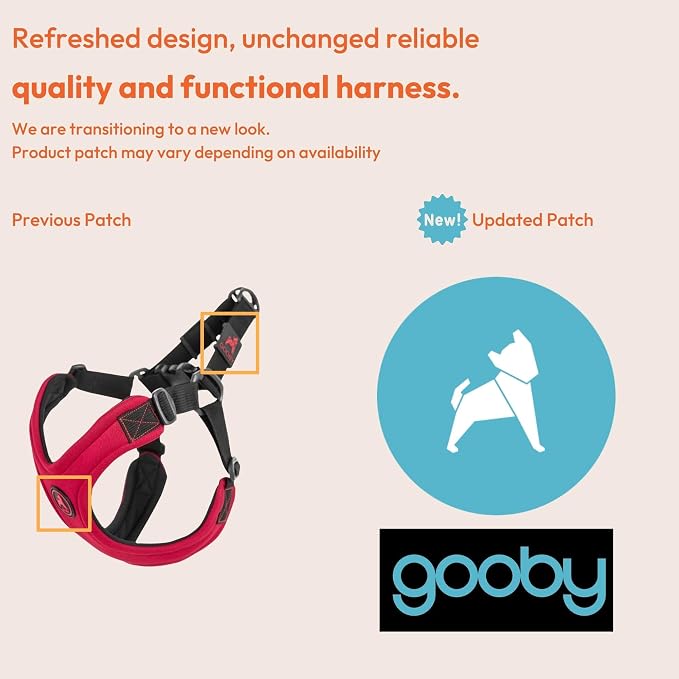 Gooby Escape Free Sport Dog Harness, Choke-Free, Black, Small | Patented escape-free frame; Reduces choking; 4-point adjustment; Soft neoprene padding; Durable webbed straps