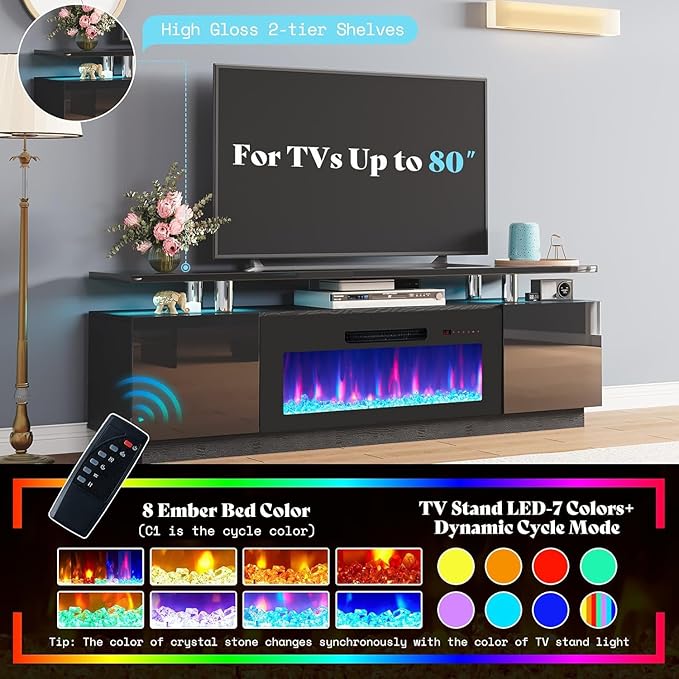 AMERLIFE Fireplace TV Stand
