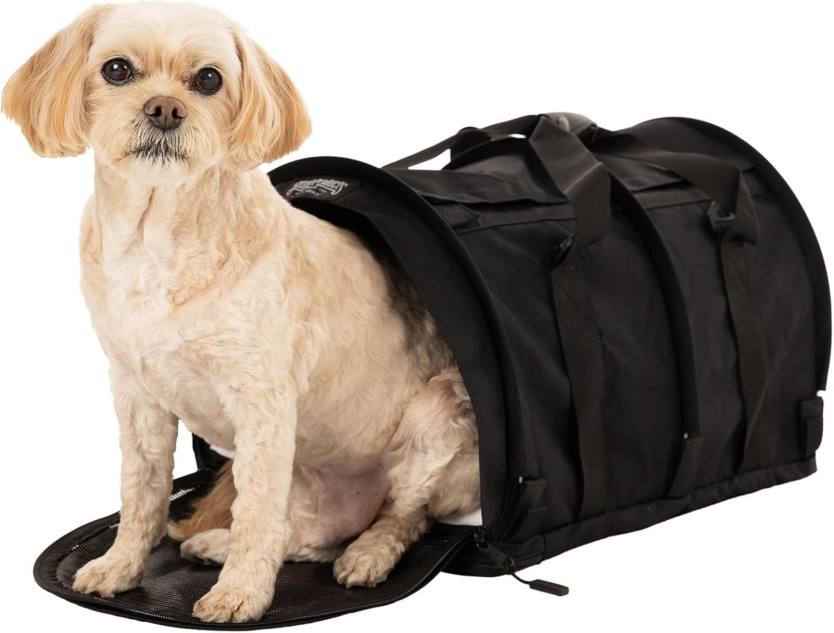 SturdiBag Pro 2.0 Pet Travel Carrier for Cats and Dogs | Soft Sided Pet Carrier Bag with Safety Clips and Seatbelt Straps for Car Travel | XL, Black