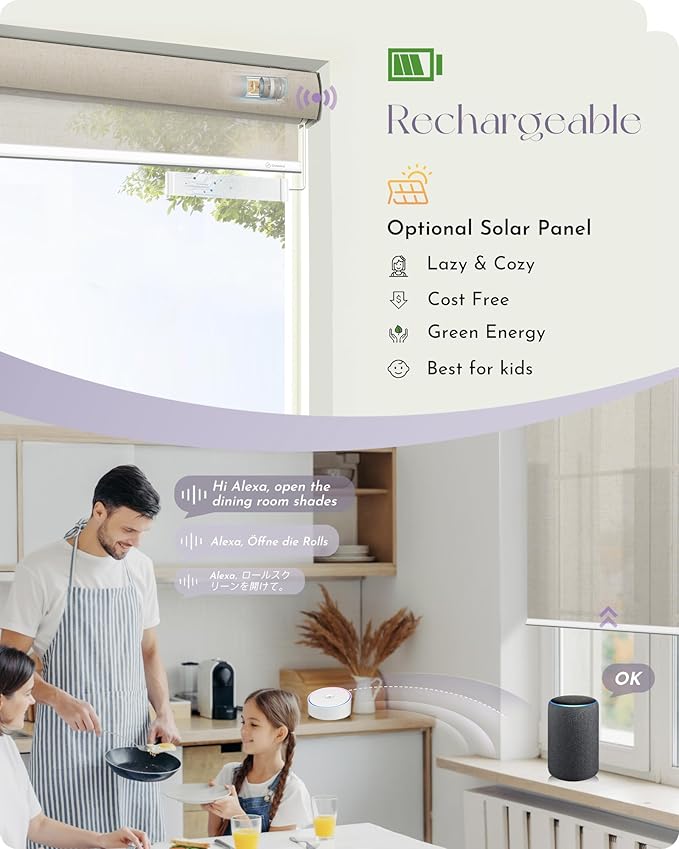 Graywind Motorized Light Filtering Shades Compatible