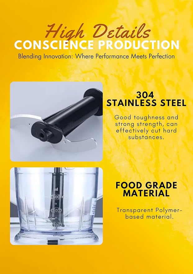 MegaWise Pro Titanium Reinforced 5 in1 Immersion Hand Blender, Powerful