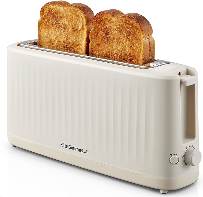 Elite Gourmet ECT2517C SLIMTOAST™ 2-Slice, Long Slot Toaster, Cool-touch Body