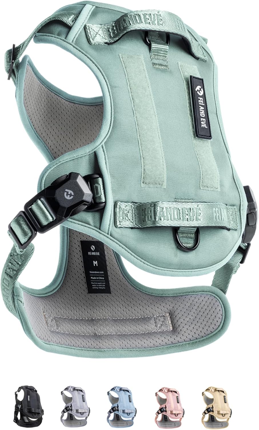 2025 New Edition, Fei & Eve MagEase Dog Harness - 3-Second Magnetic Buckles | 3-Point No-Pull Control | Heavy-Duty 900D Nylon | Dual Safety Handles | Breathable Mesh | Adjustable Fit | X-Large, Green