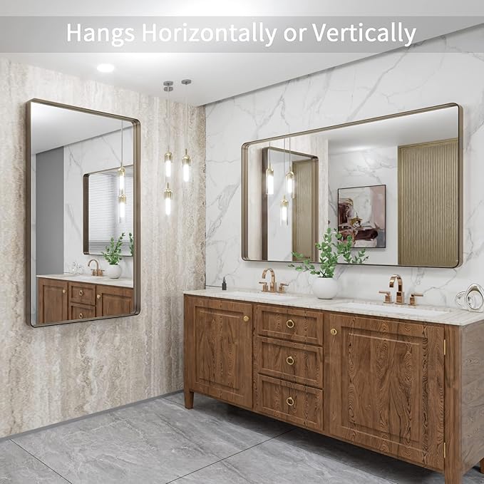 LOAAO 48”X30” Bronze Bathroom Mirrors