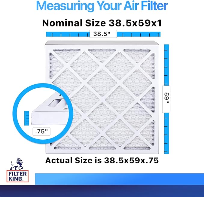 Filter King 38.5x59x1 Air Filter | 4-PACK | MERV 8 HVAC Pleated A/C Furnace