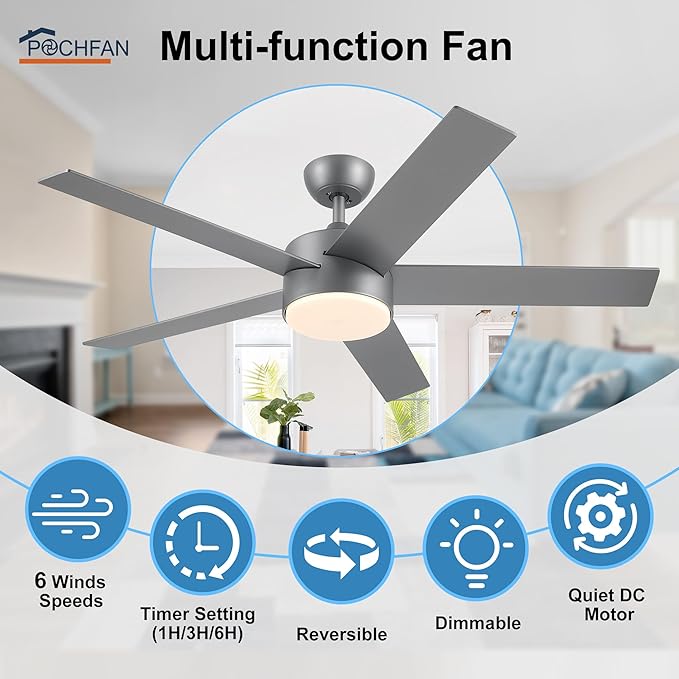 POCHFAN 52 inch Ceiling Fans