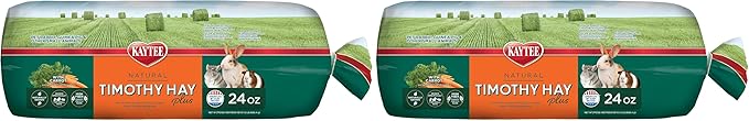 Kaytee Timothy Hay Plus Carrots for Pet Guinea Pigs, Rabbits & Other Small Animals, 24 oz (Pack of 2)
