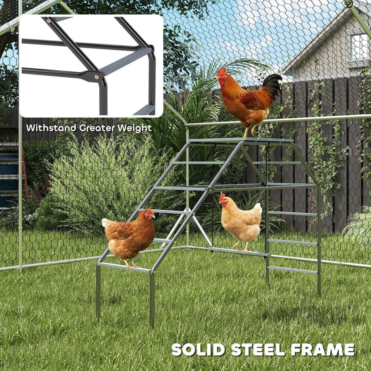 Chicken Coop Perches with Adjustable Swing, 10 Roosting Bars, for Backyard, Farm