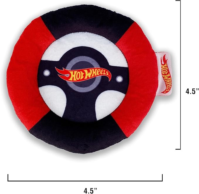 Hot Wheels Plush Car Pet Bed – Themed Blue Car Design for Dogs and Cats with Toy Steering Wheel and Tire