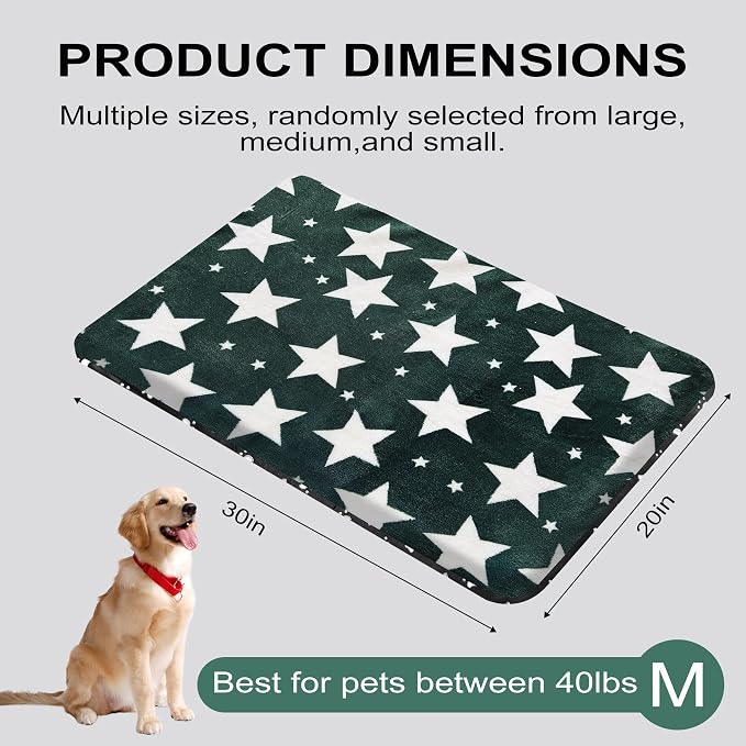 Washable Dog Bed Plush Orthopedic Outdoor Crate Mat with Non-Slip Bottom,Luxe Soft Kennel Pad for Pets, Cozy Cage Cushion & Pet Sleeping Mattress Large Sized,Medium,Small Dogs,30x20 inch,Green