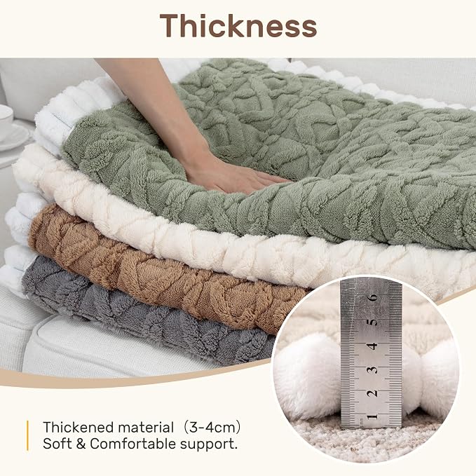 Couch Cover for Dogs, Washable Non Slip Sofa Covers for 3 Cushion Couch Pet Friendly Fuzzy Sofa Protector&Bed Mat for Pets (27.6"x82.7" Beige)