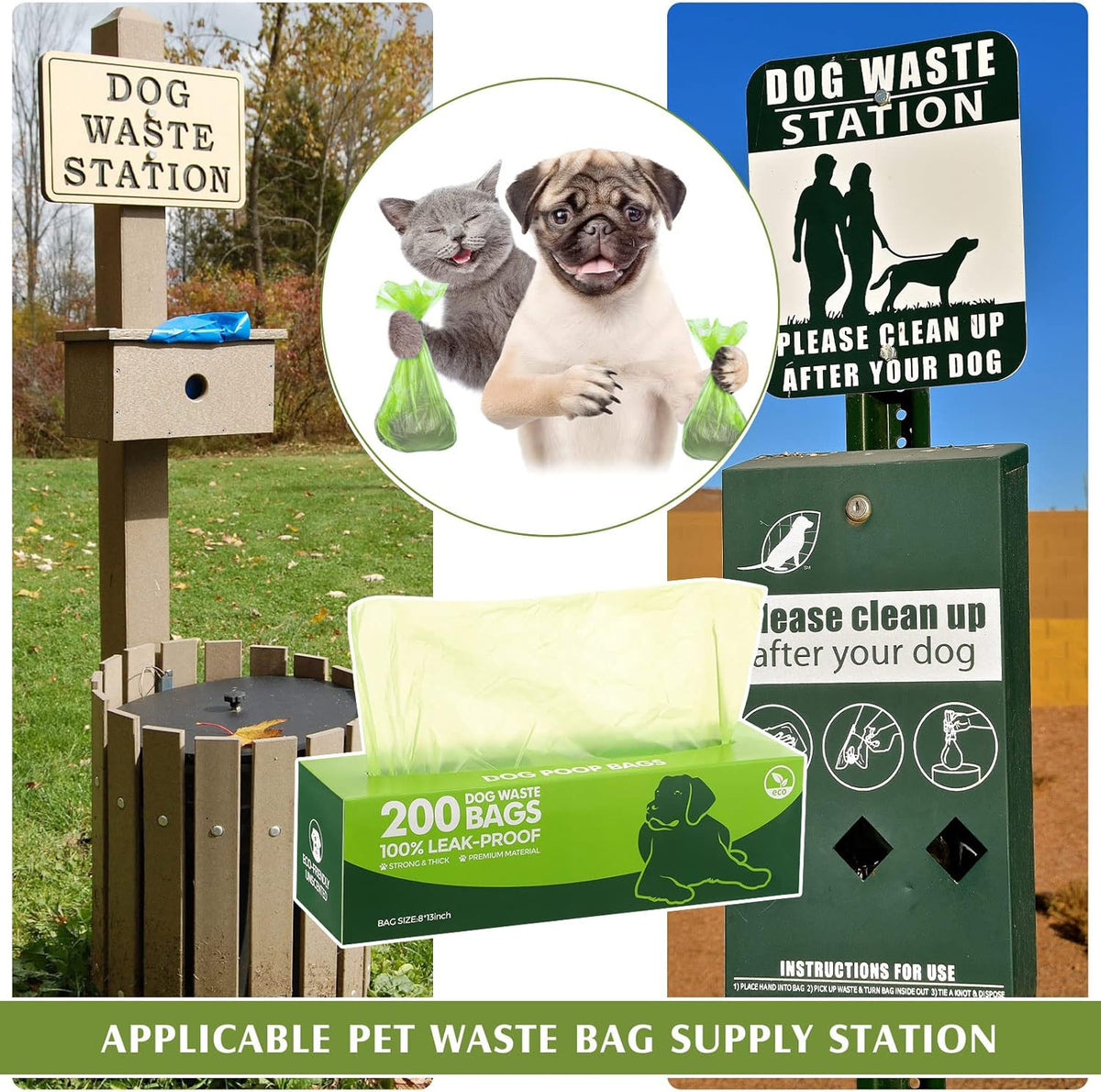 Sherr 20 Boxed Rolls 4000 Counts Dog Poop Bags Bulk Leak Proof Dog Waste Bags Universal Pet Doggy Waste Poop Box for Puppy Pets Outdoor Walking and Travel, 20 Rolls of 200(Green)