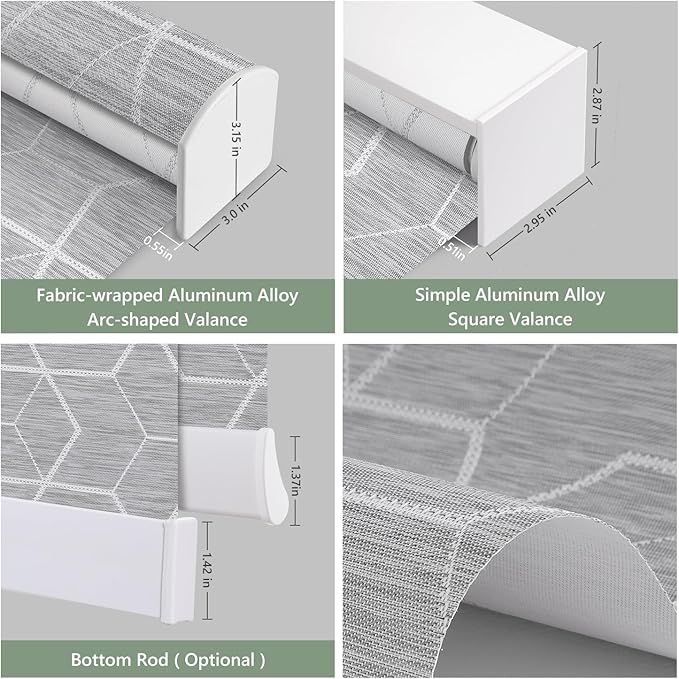 Tipiace Motorized Blinds with Remote Window Roller Shade Wireless Rechargeable