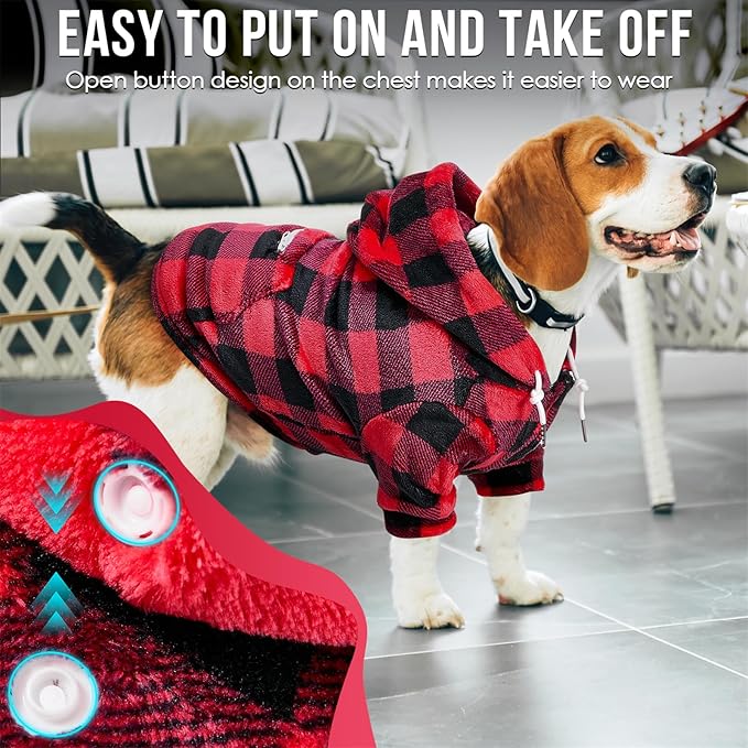 SlowTon Dog Hoodie Tie Dye - Warm Dog Sweater Hoodies with Pocket, Fall Winter Dogs Coat Jacket Pet Outfit Puppy Hooded Sweatshirt Clothes for Small Medium Large Dogs Boy Girl (Red, 3XL)