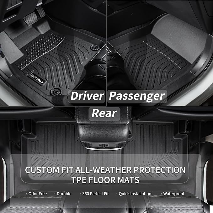 KELCSEECS® Floor Mats & Cargo Liner Custom for Mazda 3 2026 2025 2024 2023 2022 2021 2020 2019(Only Fits Hatchback Models)All Weather Protection Floor Liners Front &Rear Row Full Set Accessories Black