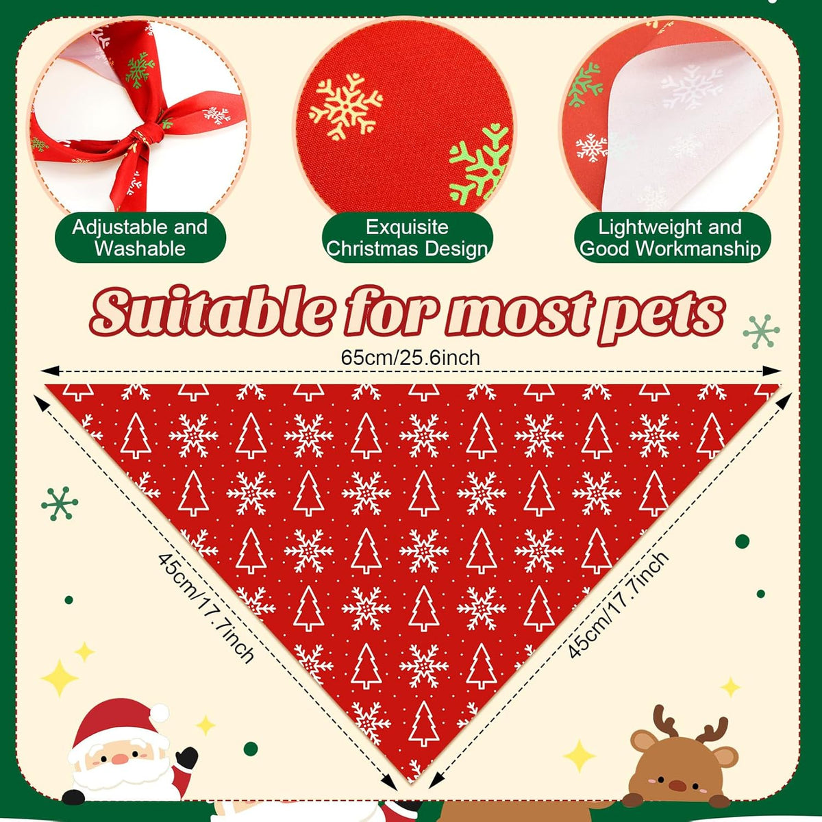 200 Pcs Christmas Dog Bandanas Bulk Xmas Bandanas for Dogs Red and Green Triangle Kerchief Bibs Scarf Set for Puppy Small Medium Large Pets Costume Photo Props Accessories Pet Shops, 25 Styles