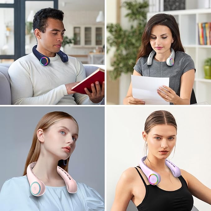 Neck fan, Portable Fan with 5-17H Lifespan, 4000mAh Neck fan air conditioner