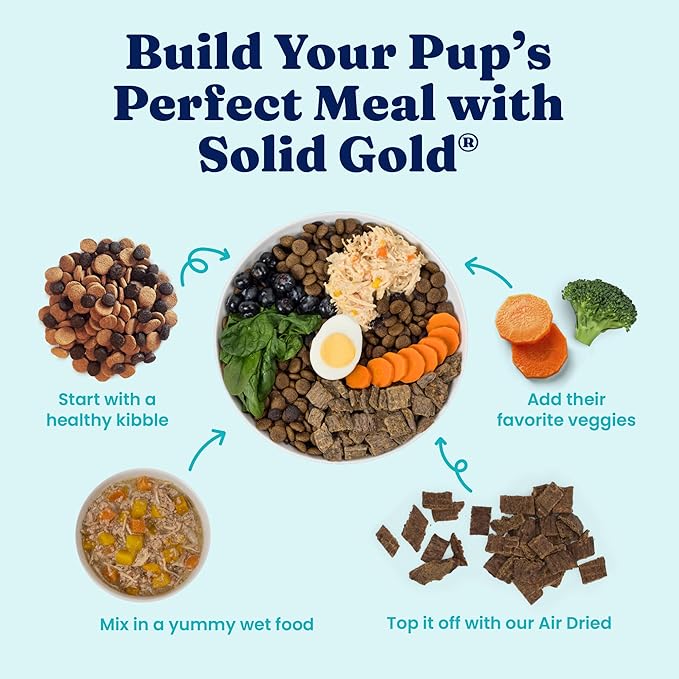 Solid Gold Wet Dog Food Topper & Meal Cups - W/Beef & Sweet Potato for Hip & Joint Support, Sensitive Stomachs & Gut Health - for Puppy, Adult & Senior Small Breed & Large Breed Dogs - 3.5oz/6 Pack