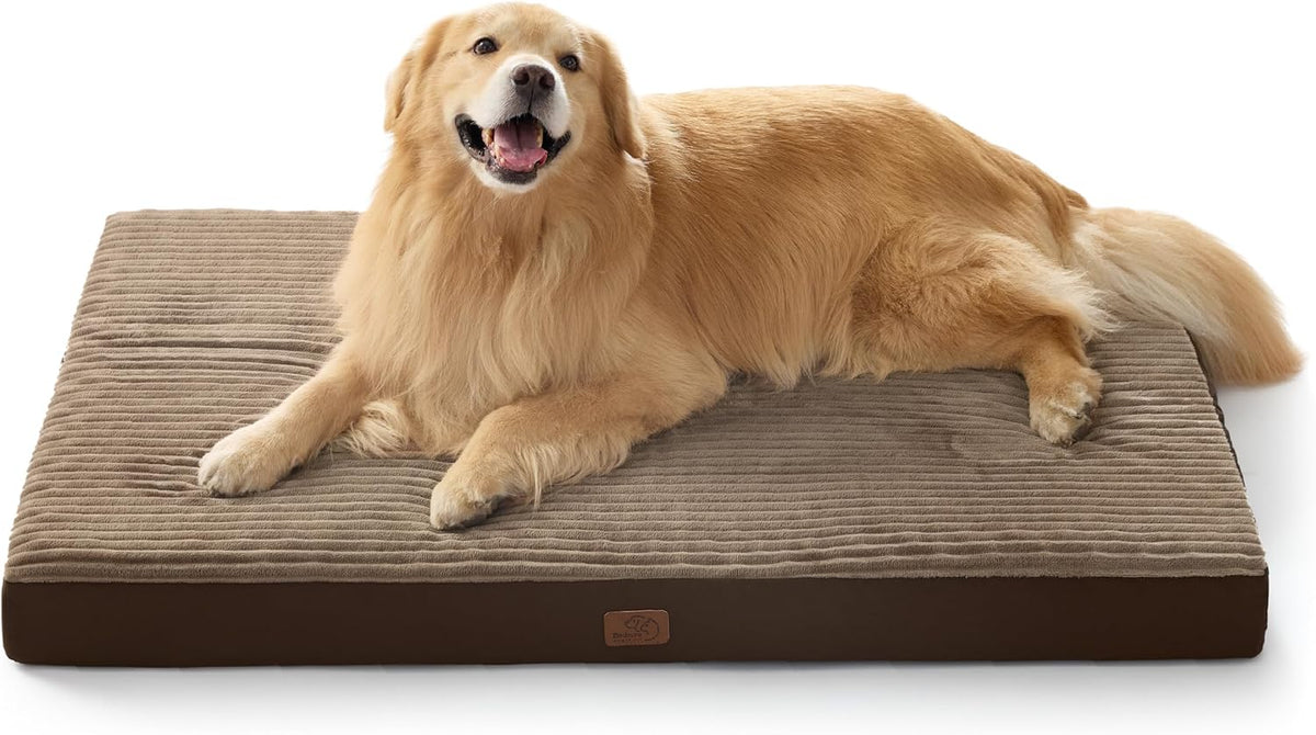 Bedsure XXL Dog Bed for Crate - Extra Large Orthopedic Pet Beds with Removable Machine Washable Cover, Egg Crate Foam Puppy Pad, Suitable for Pet Up to 100 lbs, 47"x29"