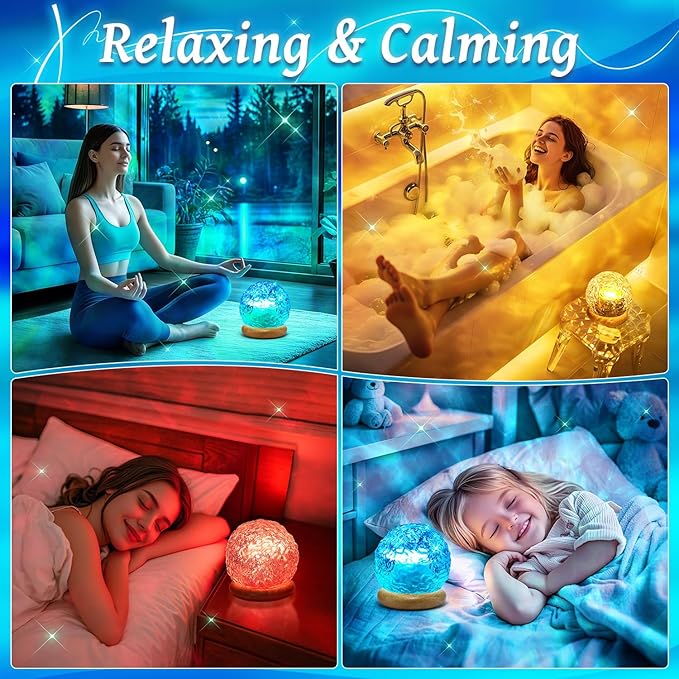 Christmas Gifts for Teens Girls Ocean Lamps for Bedroom,18-Color Teen Girl Gifts Trendy Stuff Mood Lighting,Dimmable Night Light Projector Lights for Bedroom,Remote Aesthetic Room Decor for Teen Girls