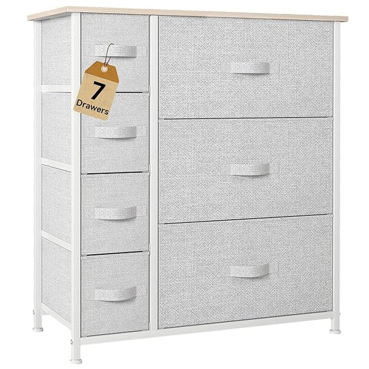 DWVO Dresser for Bedroom, 7 Drawers Fabric Dresser, Organizer Unit for Living