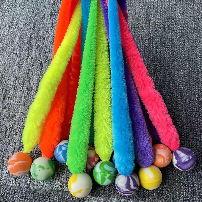AcceLeah Cat Worm Toy Refills - Assorted Teaser Wand Toys with Bell (14 Pcs)