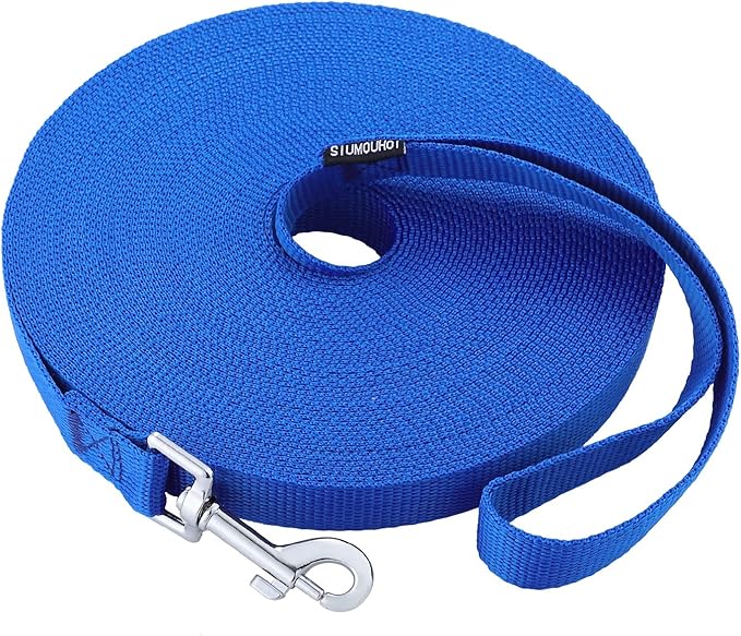 Dog/Puppy Obedience Recall Training Agility Lead - 15ft 20ft 30ft 40ft 50ft Training Leash - Great for Play, Camping, or Backyard - Blue 20ft