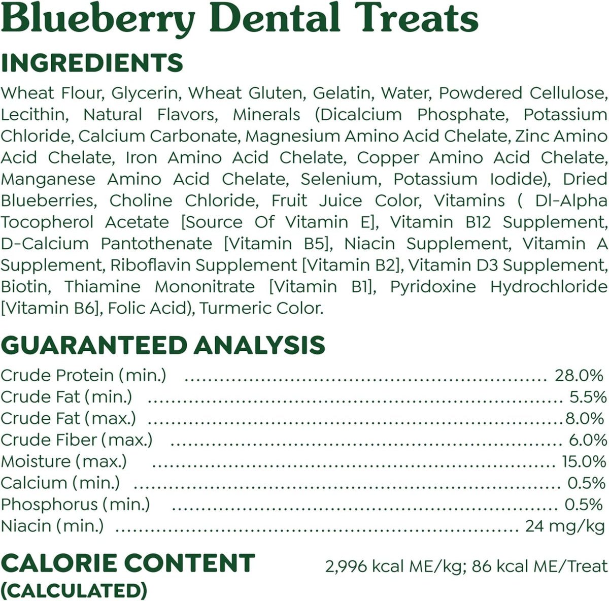 Greenies Regular Dental Dog Treats, Blueberry Flavor, 12 oz. Pack (12 Treats)