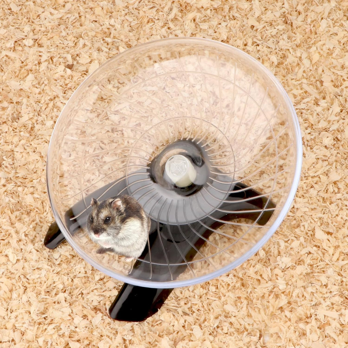 Hamster Wheel Silent Hamster Exercise Wheel Running Spinner Hamster Flying Saucer for Hamsters Gerbils Mice and Other Small Pets (Black)