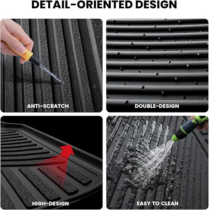 LASFIT Trunk Mat&Backrest Mat for Toyota 4Runner 2025-2026 5-Seater Gas Only(Not Fit Hybrid or 7-Seater), All Weather TPE Custom Fit Cargo Liner for 6th gen 4Runner SR5/TRD/Limited Cargo Mat
