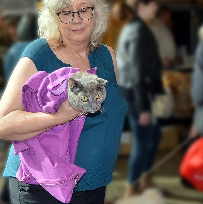 Cat-in-the-Bag Cozy Comfort Carrier - Extra Large Lavender Pet Carrier and Cat Carrier Soft for Grooming, Vet Visits, Medication Administration, Dental Care, and Nail Trimming
