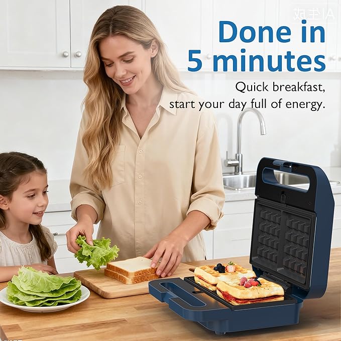 Sandwich Maker Panini Press Grill, 3 in 1 Electric Waffle Maker