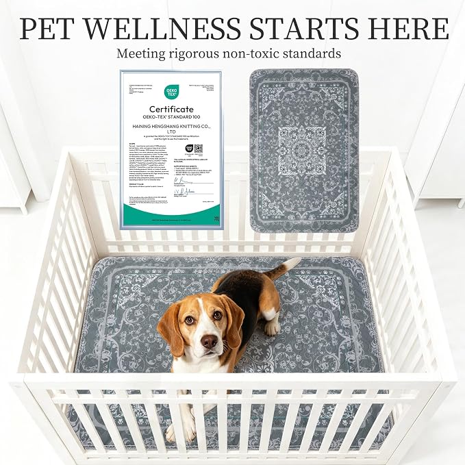 Homimp Washable Pee Pads for Dogs,4 Pack Reusable Puppy Pads,Absorbent and Leakproof Dog Pee Pads,Non Slip Puppy Training Pads,Pet Mat for Floor,Crate,Couch,Whelping,Grey 18"x24"