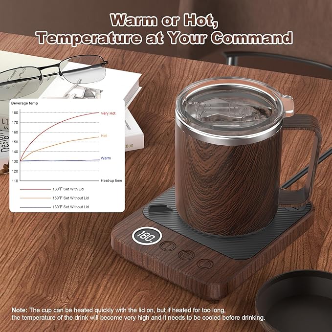 Coffee Mug Warmer & Mug Set for Desk, Smart Coffee Cup Warmer