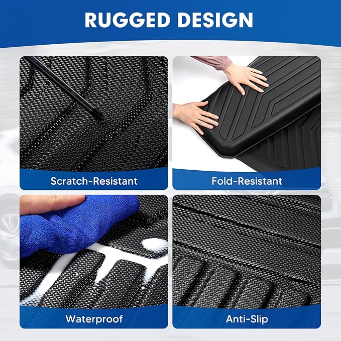 Mixsuper Cargo Liner for Chevy Tahoe 2015-2020, Cargo Mat Backrest Mat for Tahoe, All Weather Trunk Mat Backrest Mat TPE Back Seat Cover Protector for Tahoe Accessories