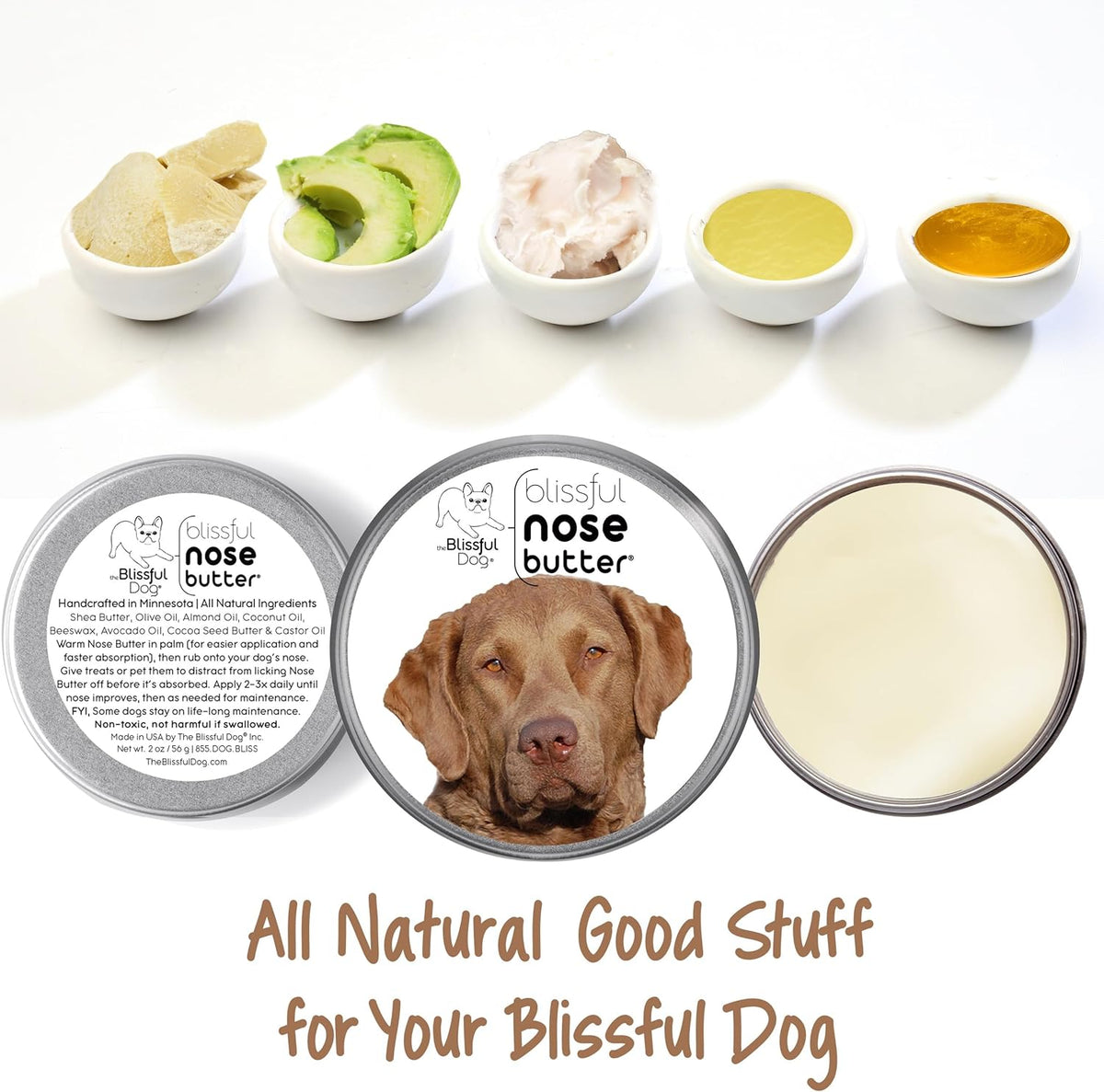 The Blissful Dog Chesapeake Bay Retriever Unscented Nose Butter, 2-Ounce