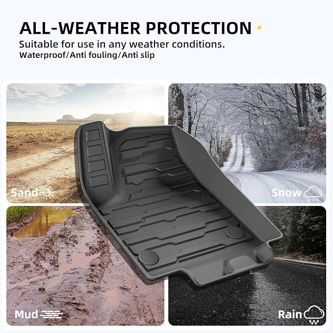 SMABEE Floor Mats Cargo Liner for Chevy Blazer EV & Honda Prologue 2024 2025 2026 All Weather Floor Liners for Blazer EV Prologue Accessories Trunk Mat TPE 1st& 2nd Row Car Mats Black