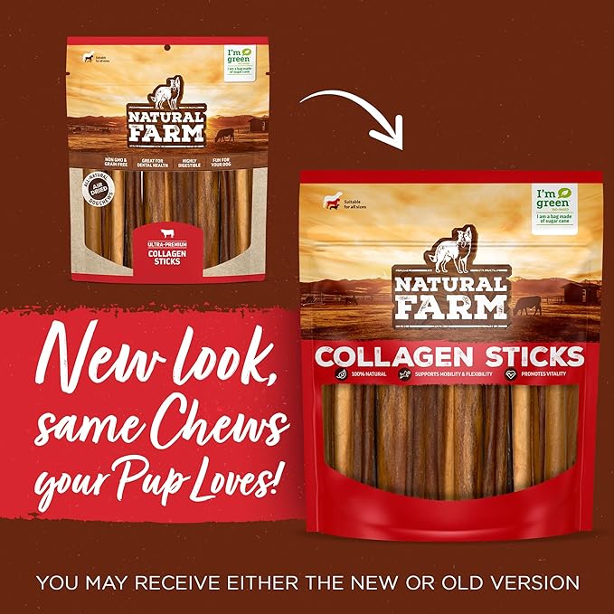 Natural Farm Chicken Stuffed Collagen Chews for Dogs (12 Inch, 12 Pack), Rawhide-Free Collagen Sticks, Odor-Free Natural Dog Chews, Long Lasting Treats for Small, Medium Dogs