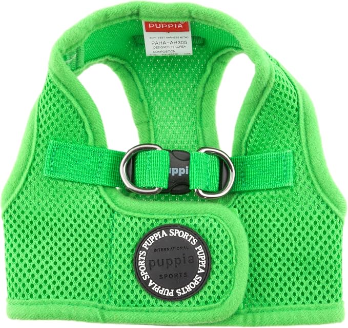 Puppia Soft Vest Dog Harness Step-in Padded Mesh No Choke No Pull Comfortable Walking Running Training for Small Medium Large Dogs, Green, XXX-Large
