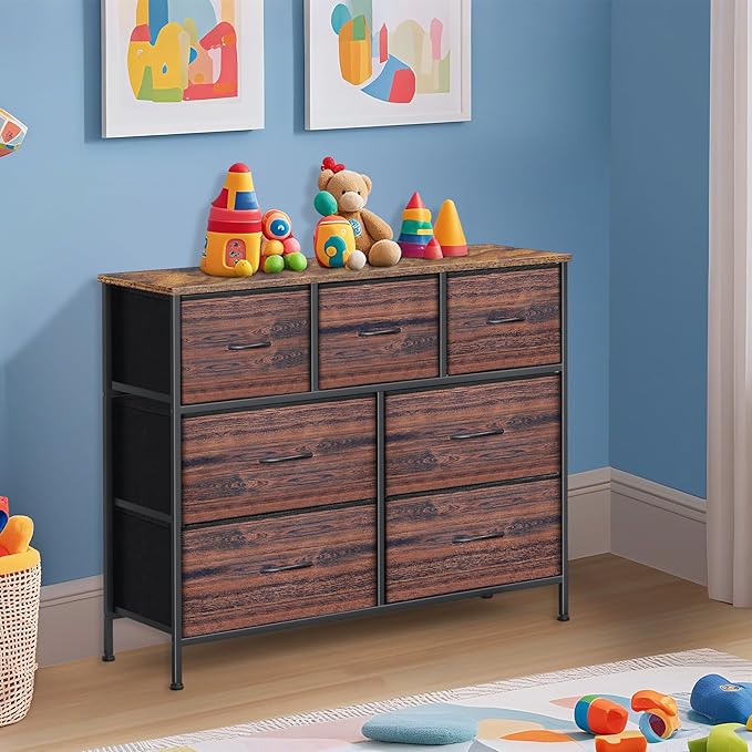 Dresser for Bedroom with 7 Drawers, Chest of Drawers, Storage Drawers Organizer
