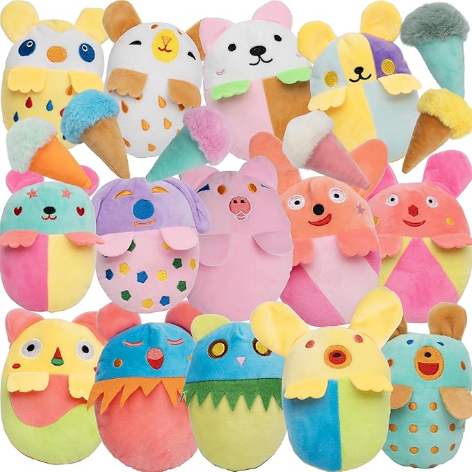 20 Pack Puppy Squeaky Dog Toys Set Plush Puppies,Cute Chew Pets Dog Toy with Squeakers for Small Dogs Playtime