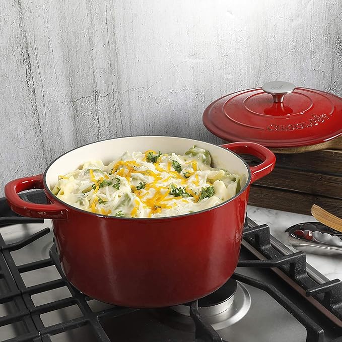 Crock-Pot Artisan 3-Quart Round Enameled Cast Iron Dutch Oven – Gradient Red