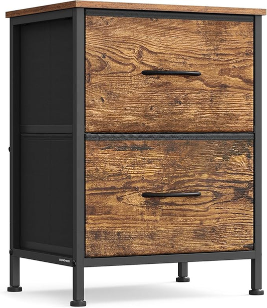 SONGMICS Dresser for Bedroom, Chest of Drawers, Nightstand, 2 Non-Woven Fabric